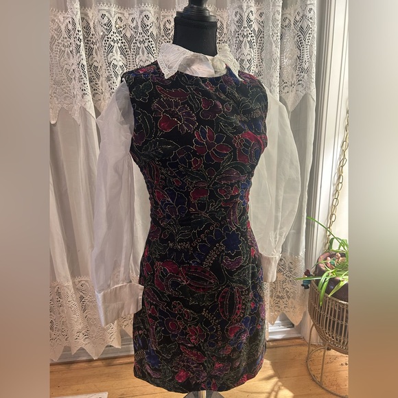 Vintage Black Floral Dress - Picture 5 of 6